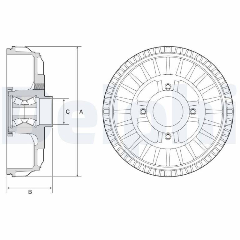 Tambour de frein DELPHI ref. BFR621