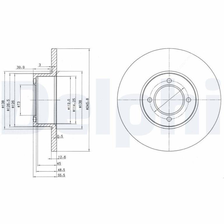 Disques de frein DELPHI ref. BG2069