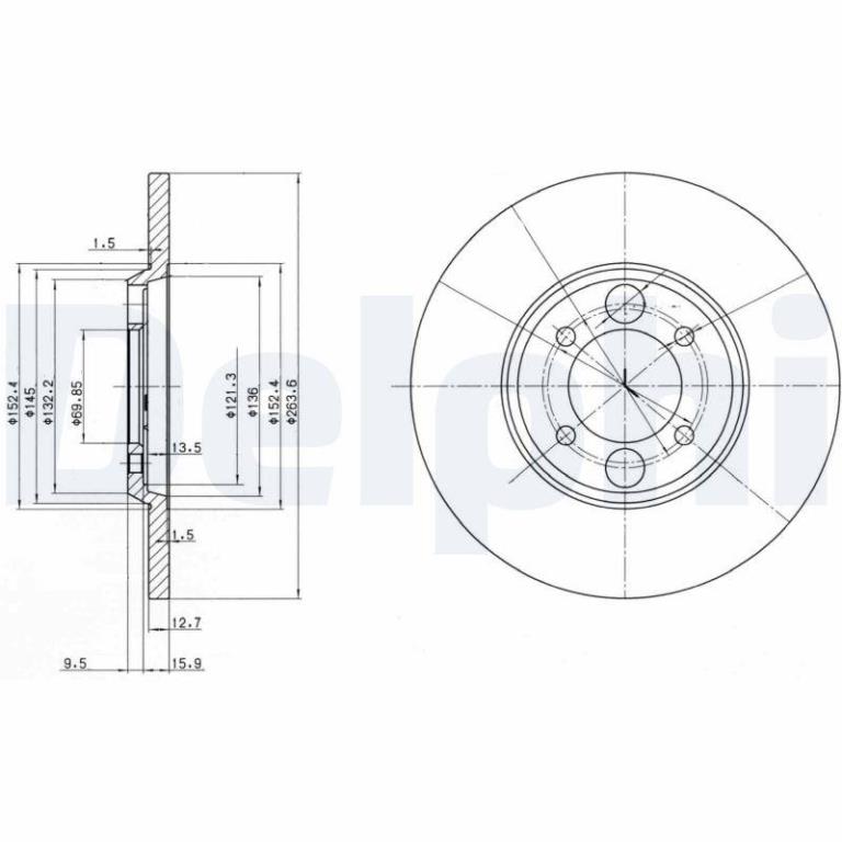 Disques de frein DELPHI BG2084