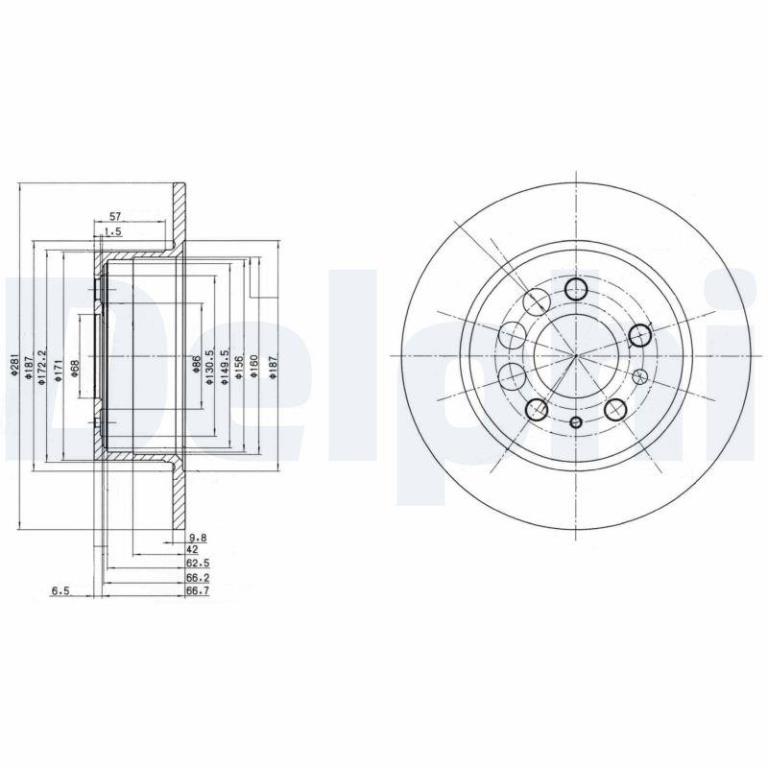 Disques de frein DELPHI ref. BG2103