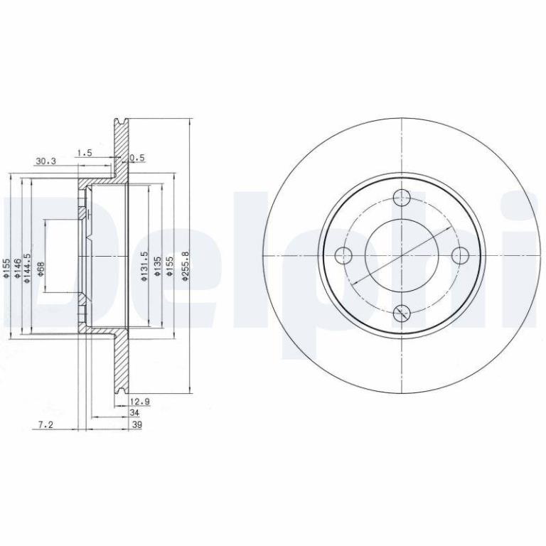 Disques de frein DELPHI ref. BG2215