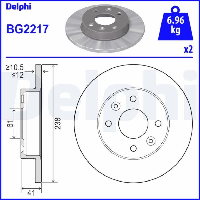Discos de travão DELPHI ref. BG2217