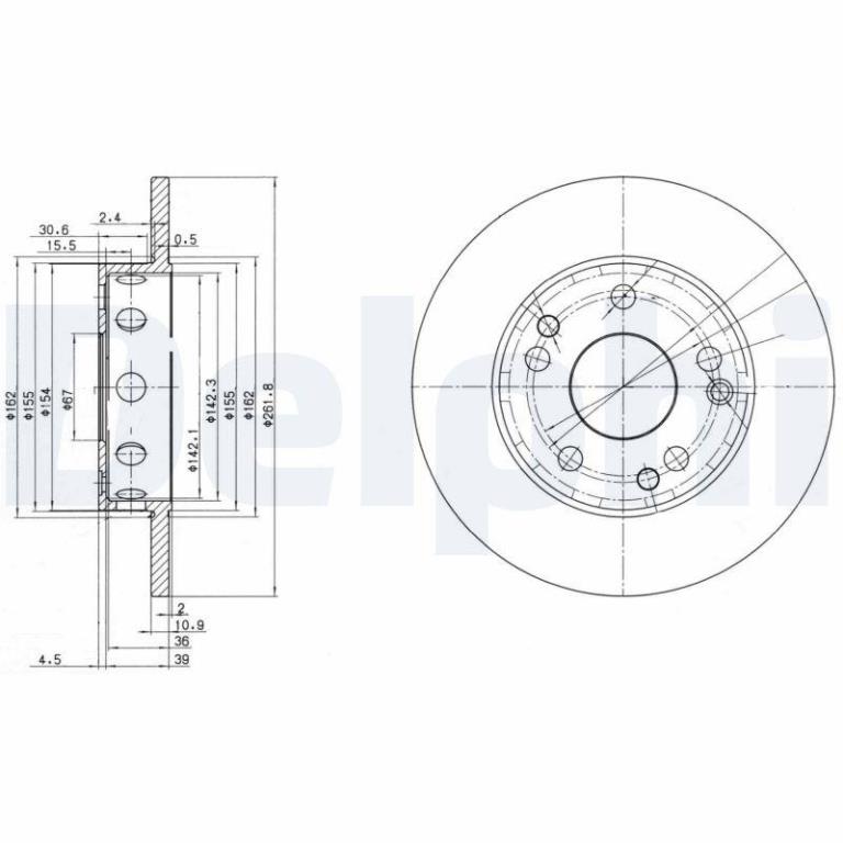 Disques de frein DELPHI ref. BG2288