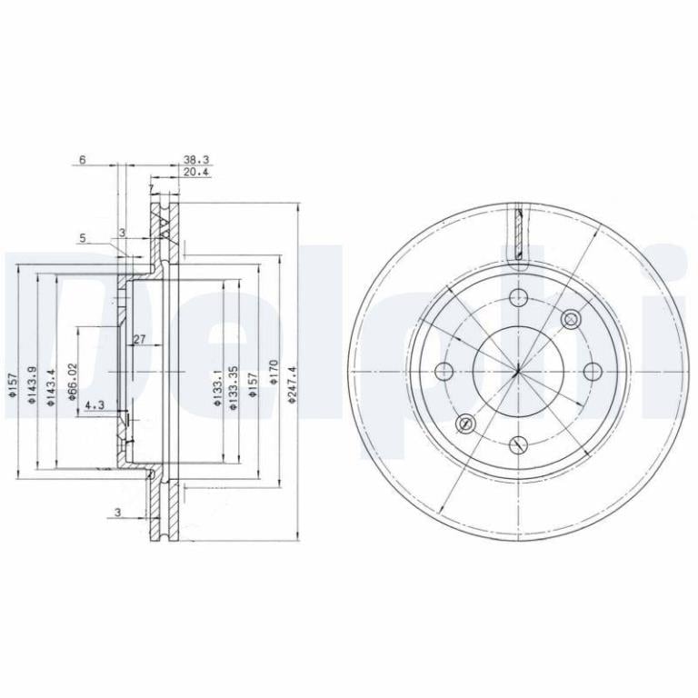 Disques de frein DELPHI BG2292