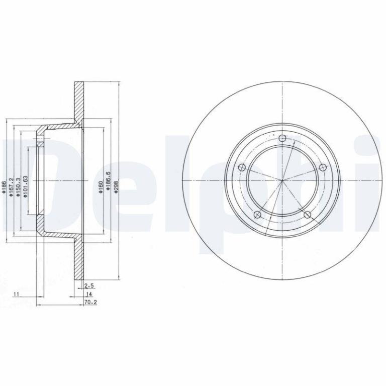 Disques de frein DELPHI BG2297