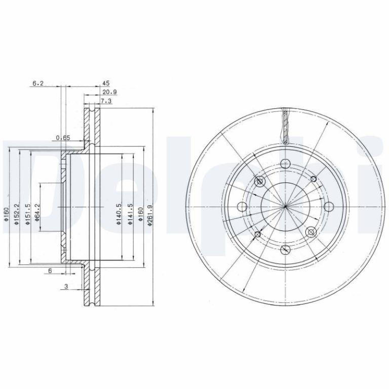 Disques de frein DELPHI BG2336