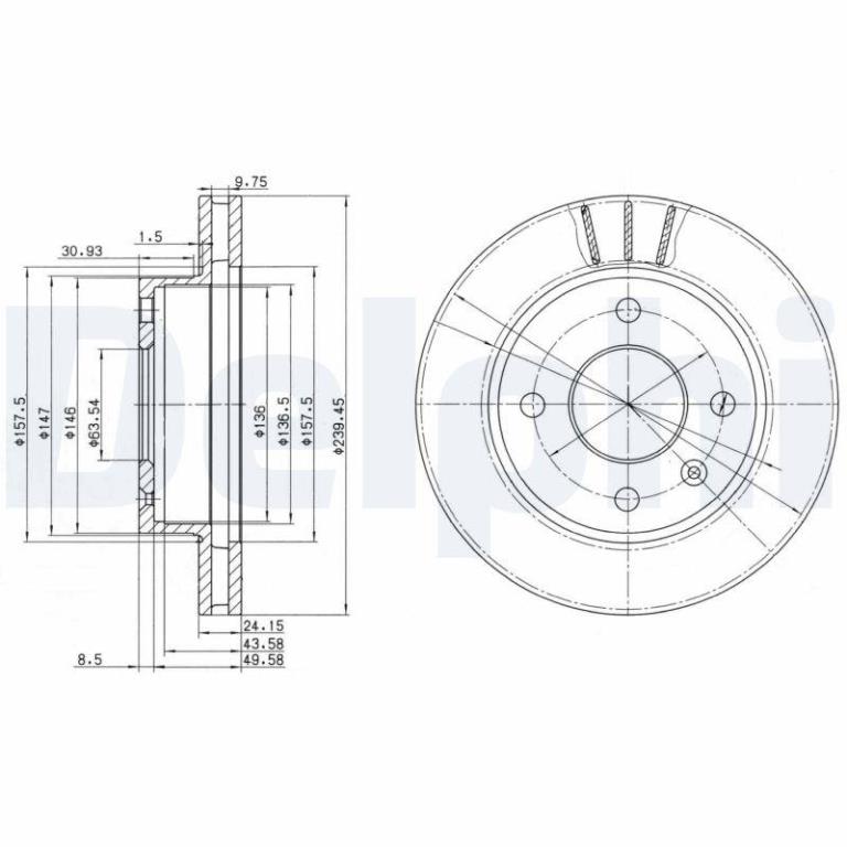 Disques de frein DELPHI ref. BG2367