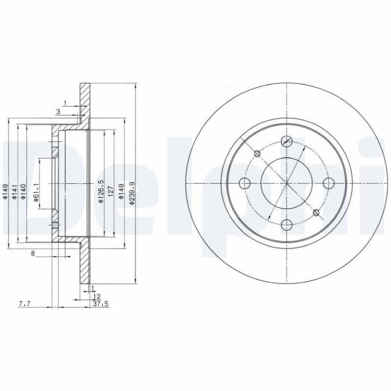 Discos de travão DELPHI ref. BG2379