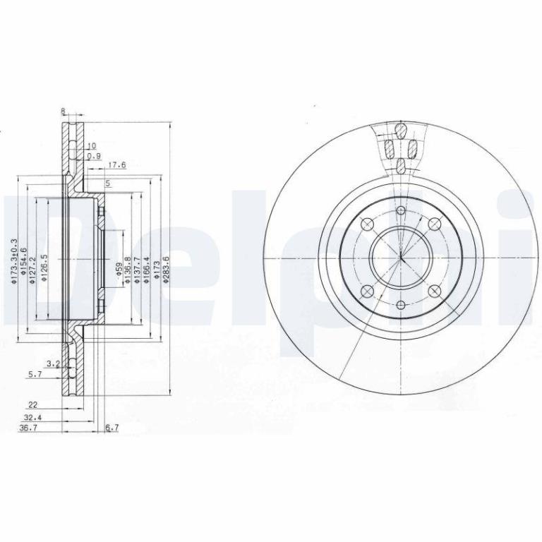 Disques de frein DELPHI ref. BG2407