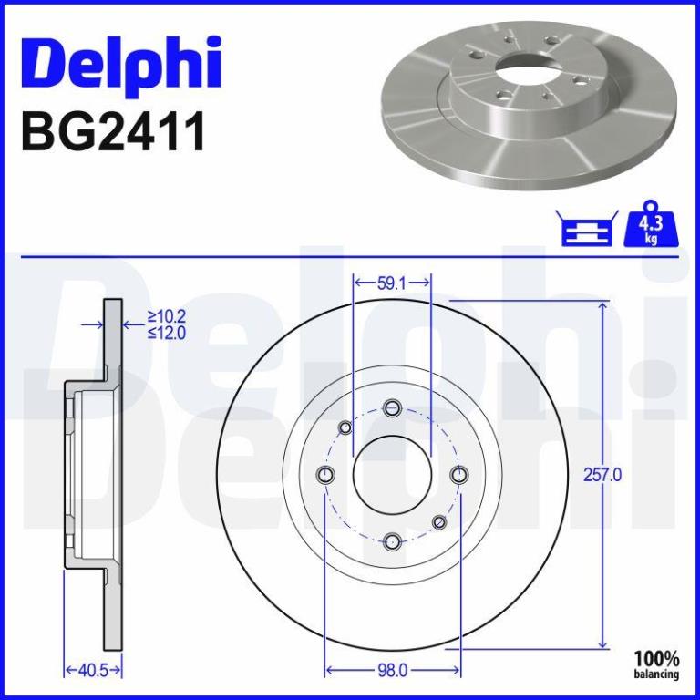 Discos de travão DELPHI ref. BG2411