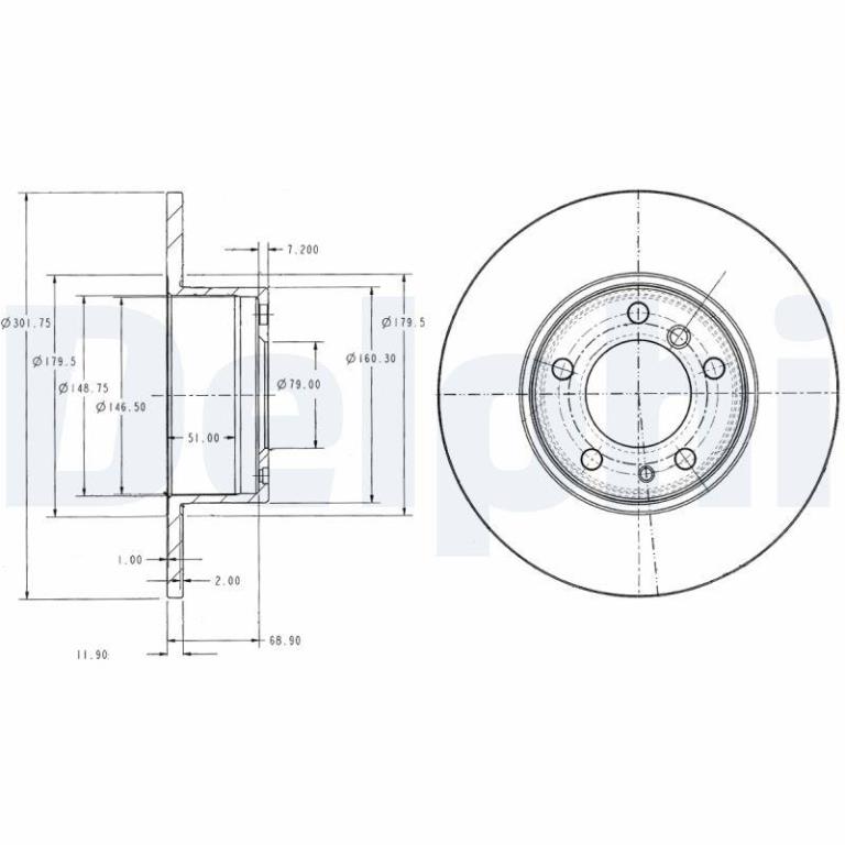 Disques de frein DELPHI BG2430