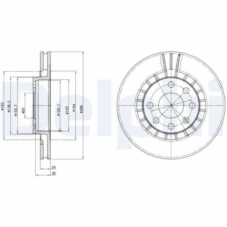 Disques de frein DELPHI ref. BG2443