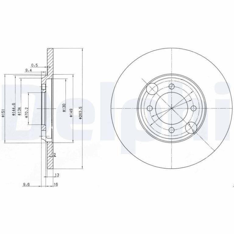 Disques de frein DELPHI BG2508