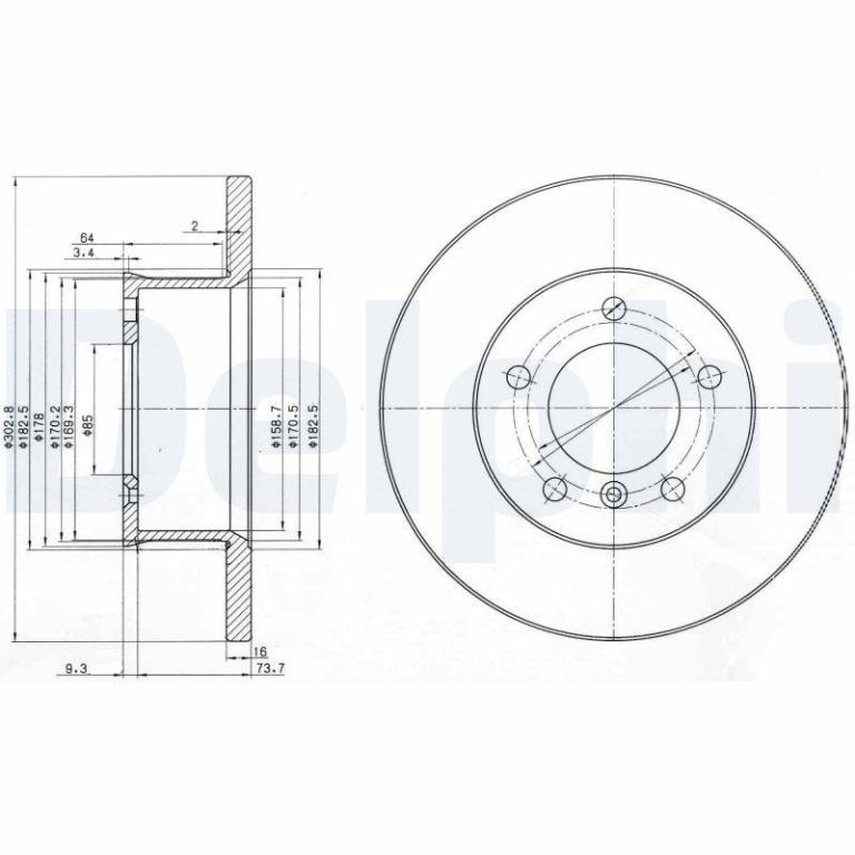 Disques de frein DELPHI BG2556