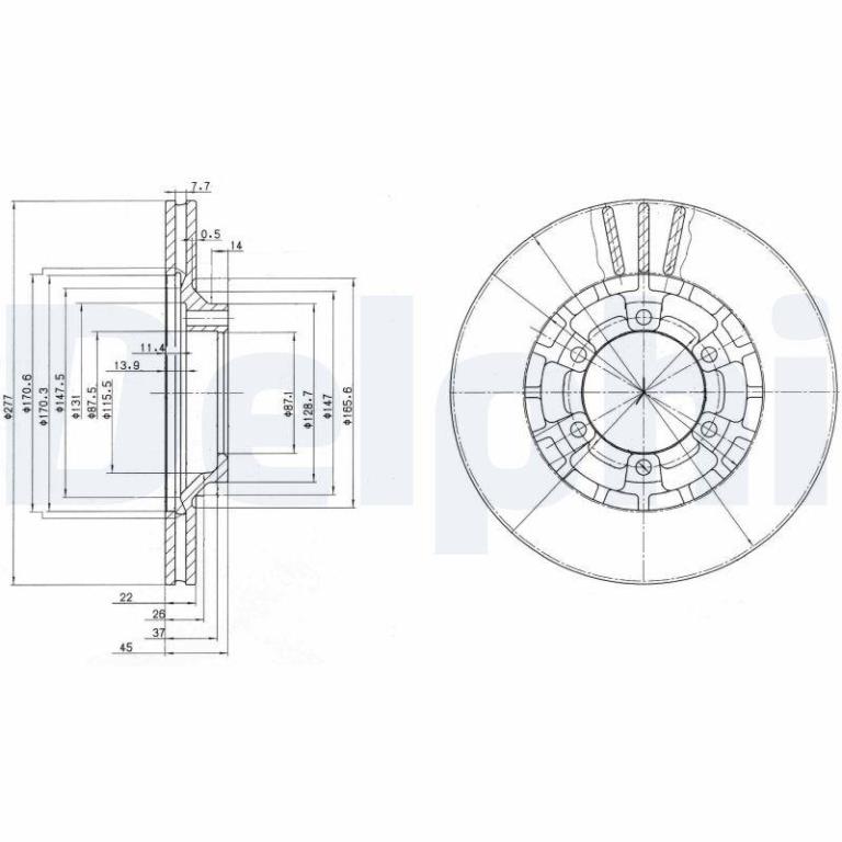 Disques de frein DELPHI BG2561