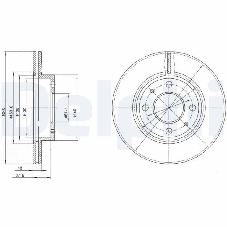 Disques de frein DELPHI BG2565