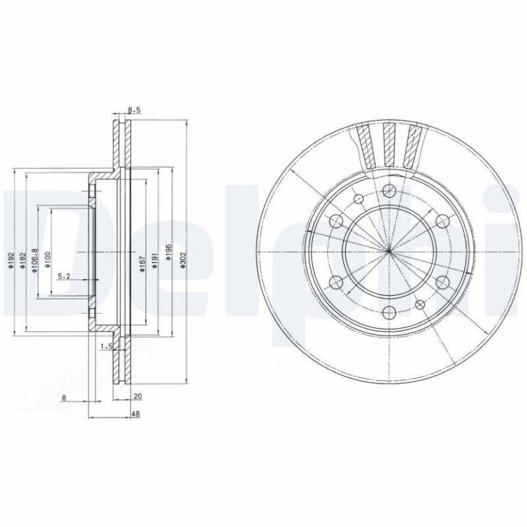 Disques de frein DELPHI BG2591