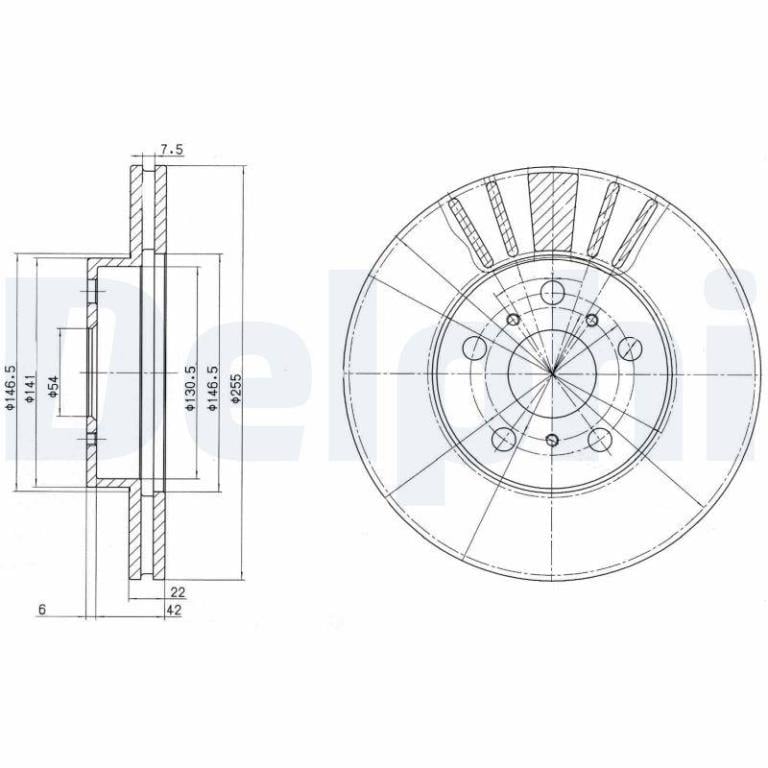 Disques de frein DELPHI BG2596