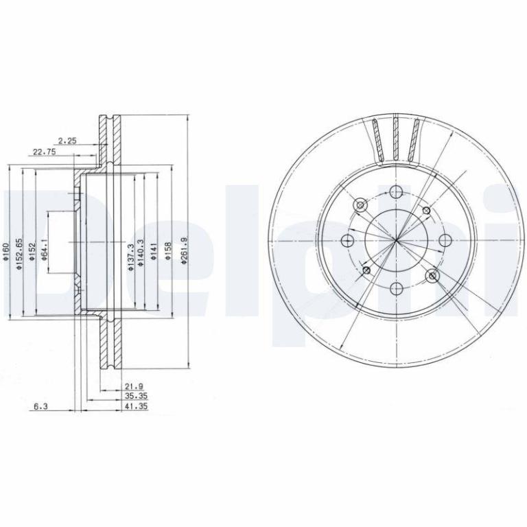 Disques de frein DELPHI ref. BG2615