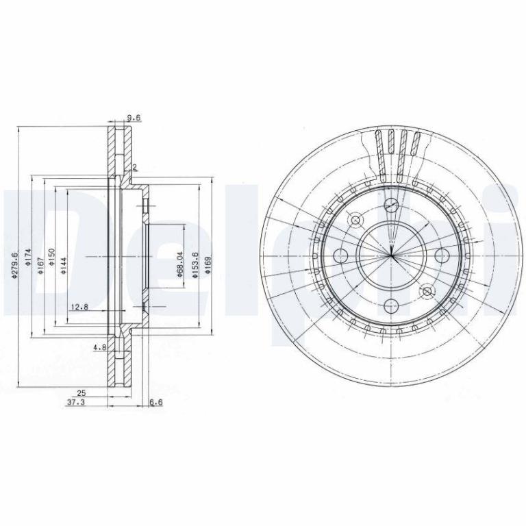 Disques de frein DELPHI BG2619