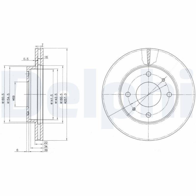 Disques de frein DELPHI ref. BG2657
