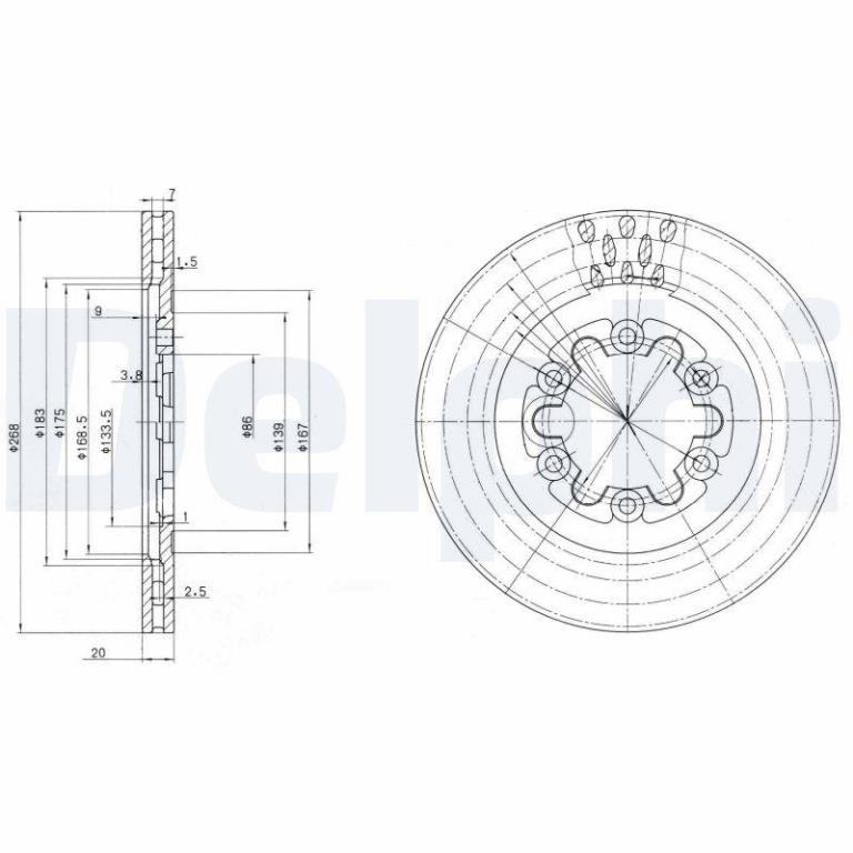 Disques de frein DELPHI BG2678