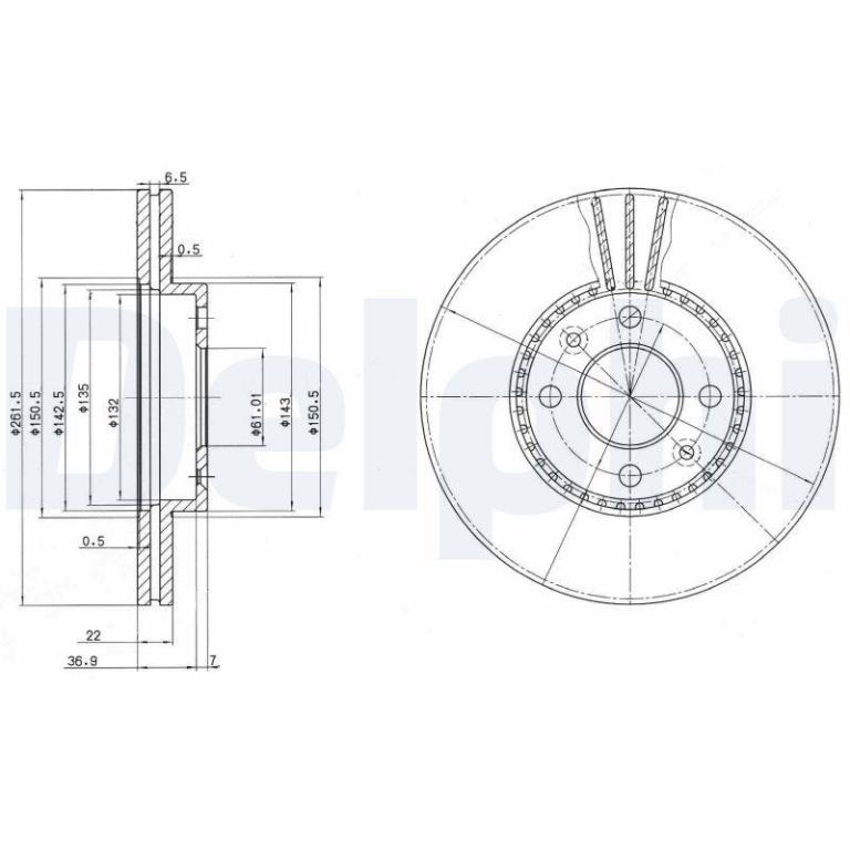 Disques de frein DELPHI BG2693