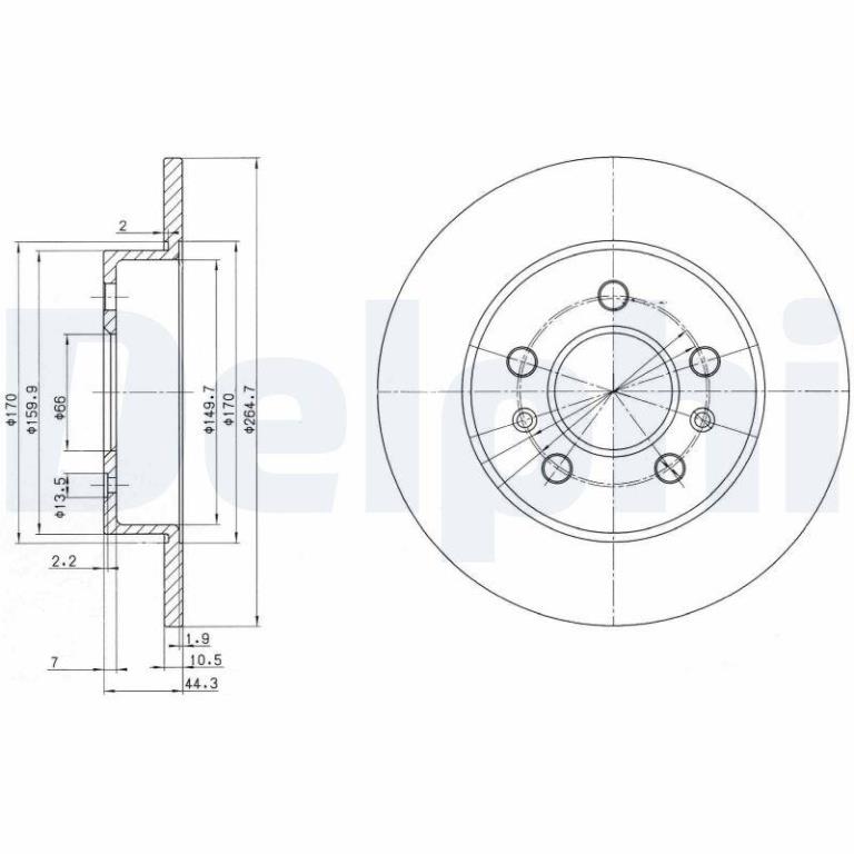 Disques de frein DELPHI BG2696