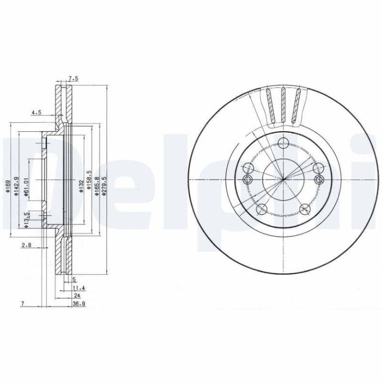Disques de frein DELPHI ref. BG2697