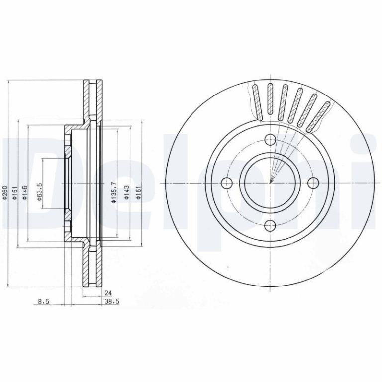 Disques de frein DELPHI ref. BG2699