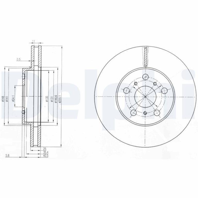 Disques de frein DELPHI ref. BG2711
