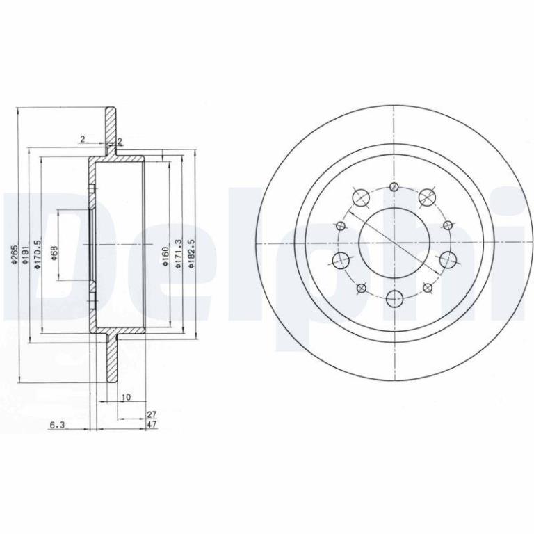 Disques de frein DELPHI BG2718