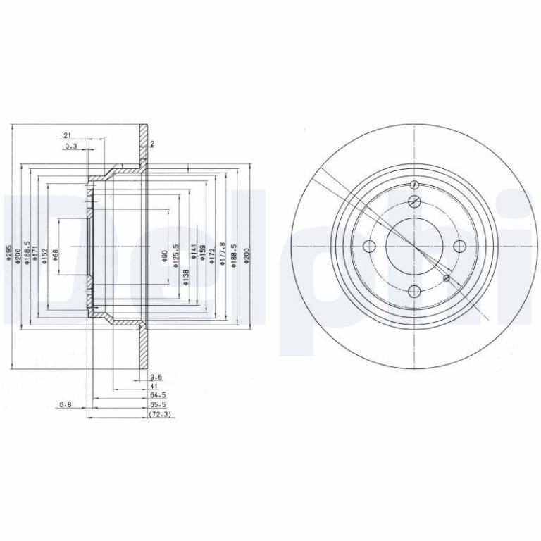 Disques de frein DELPHI ref. BG2721