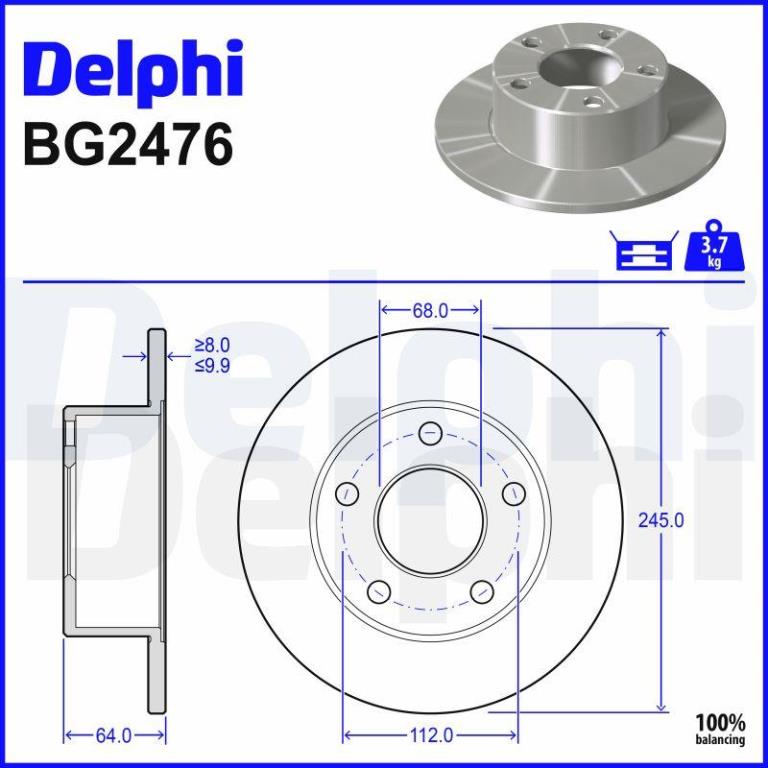Discos de freno DELPHI ref. BG2746