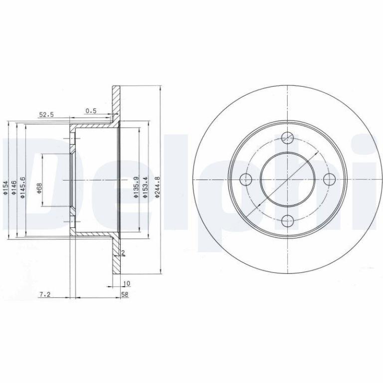 Disques de frein DELPHI BG2747