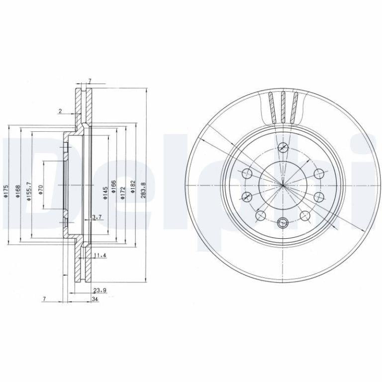 Disques de frein DELPHI BG2750
