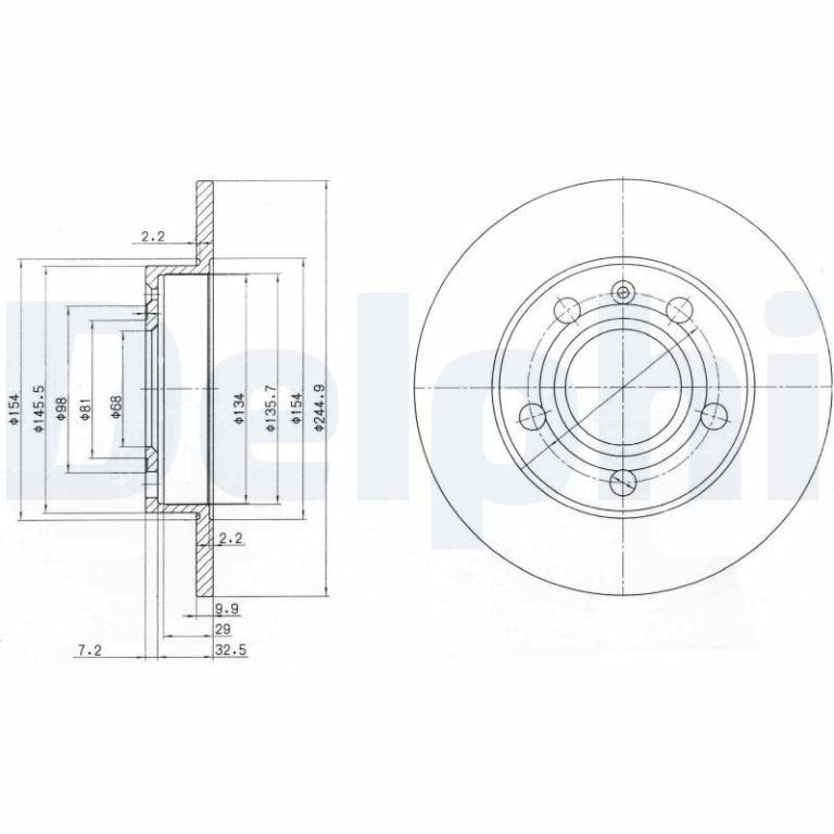 Disques de frein DELPHI ref. BG2753C