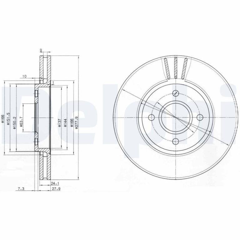 Disques de frein DELPHI BG2757