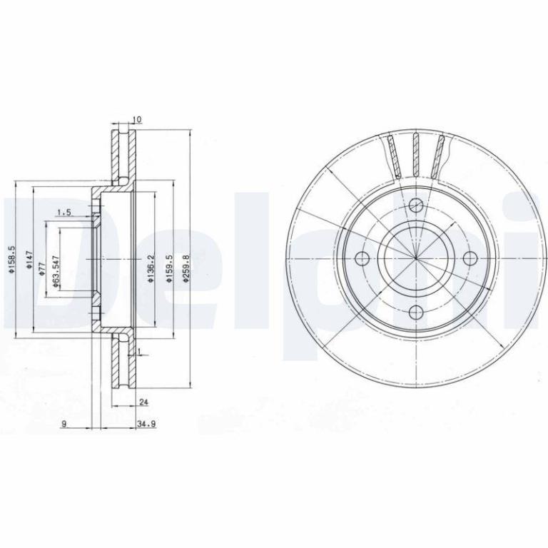 Disques de frein DELPHI ref. BG2780