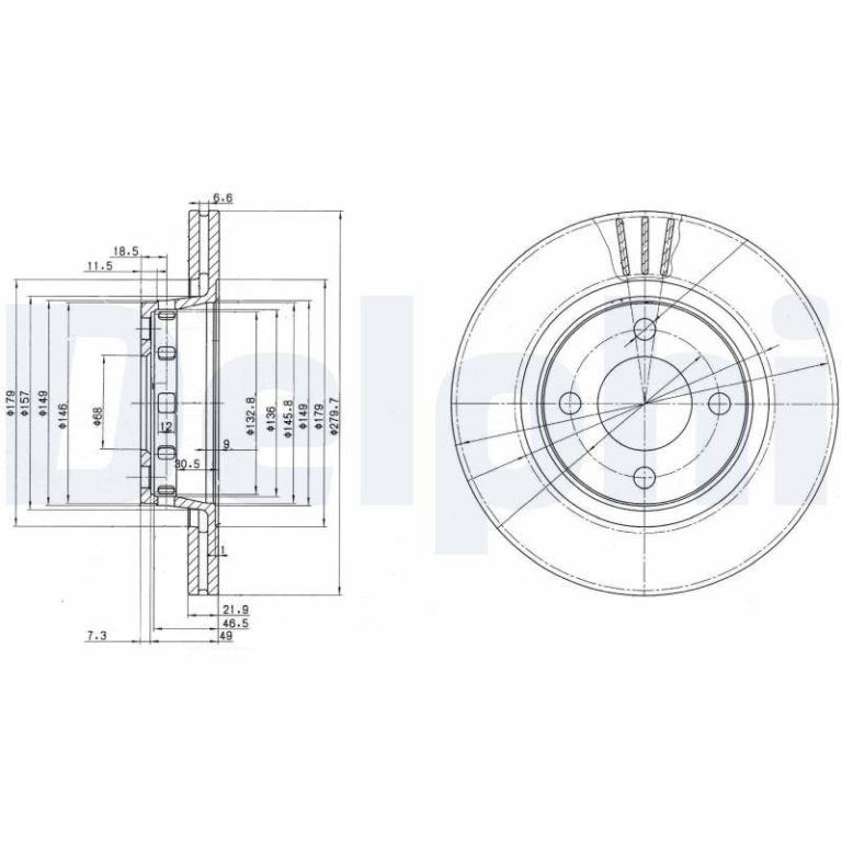 Disques de frein DELPHI ref. BG2784