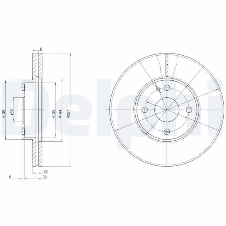 Disques de frein DELPHI ref. BG2804