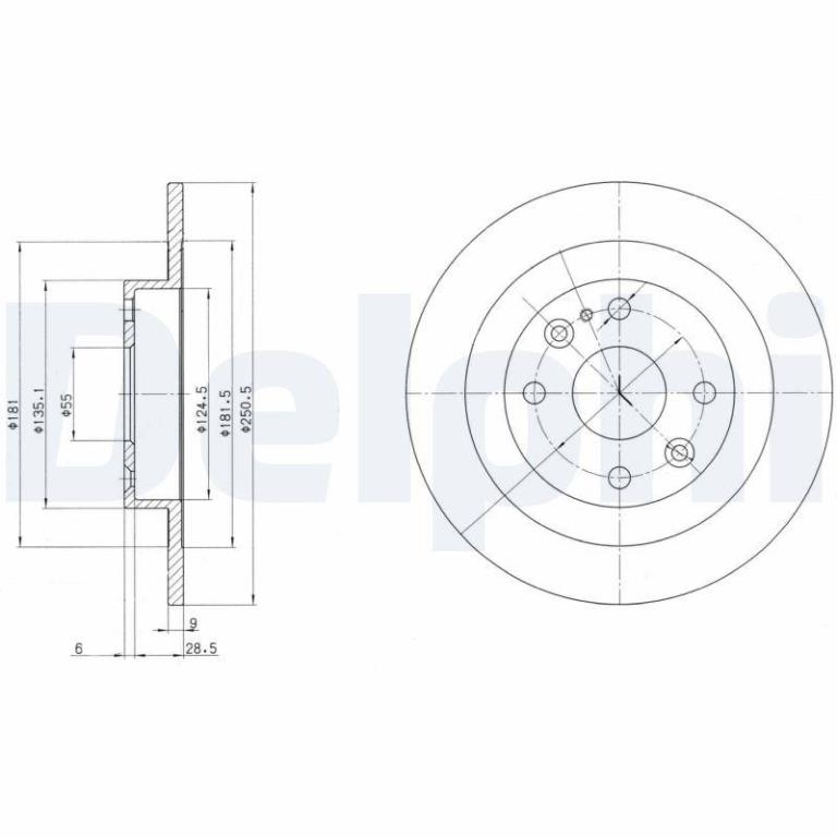 Disques de frein DELPHI ref. BG2805