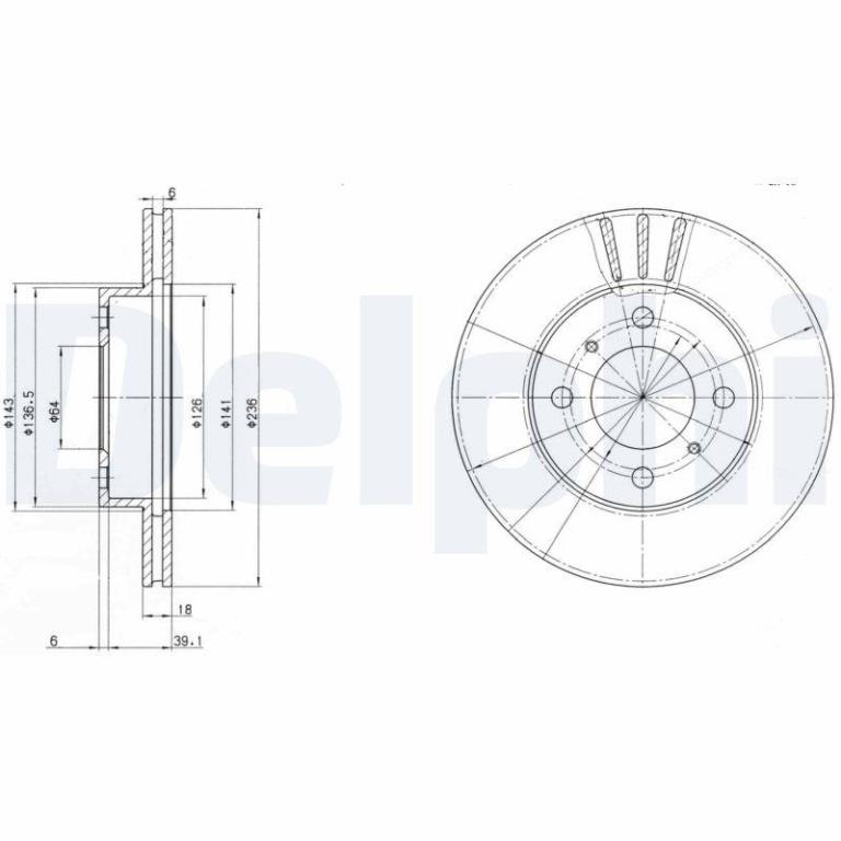 Disques de frein DELPHI ref. BG2810