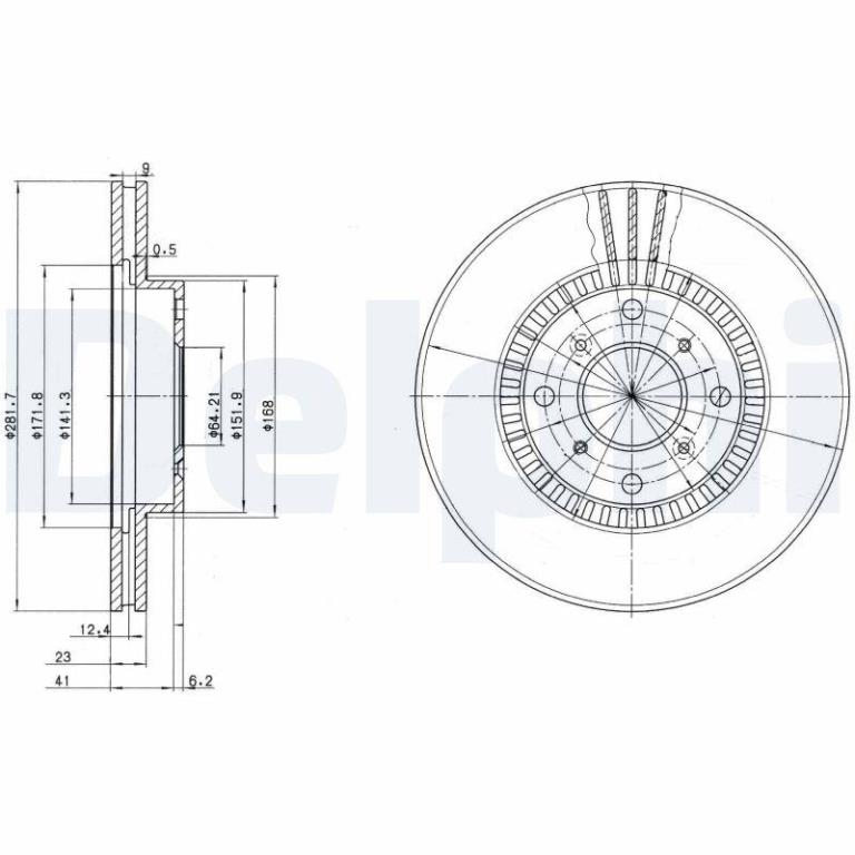 Disques de frein DELPHI BG2815