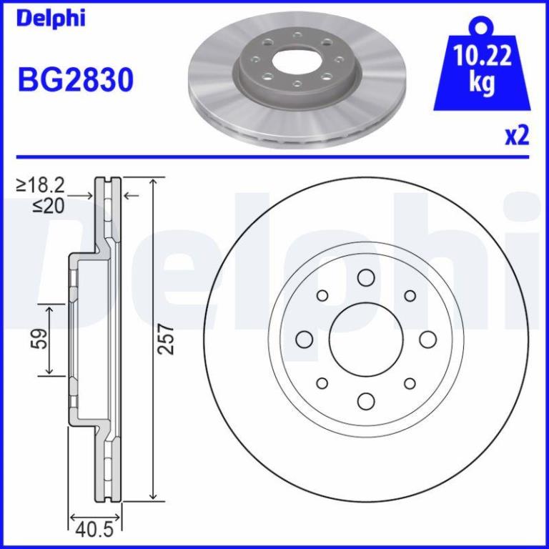 Disques de frein DELPHI BG2830