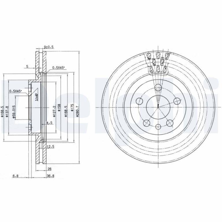 Disques de frein DELPHI ref. BG2844