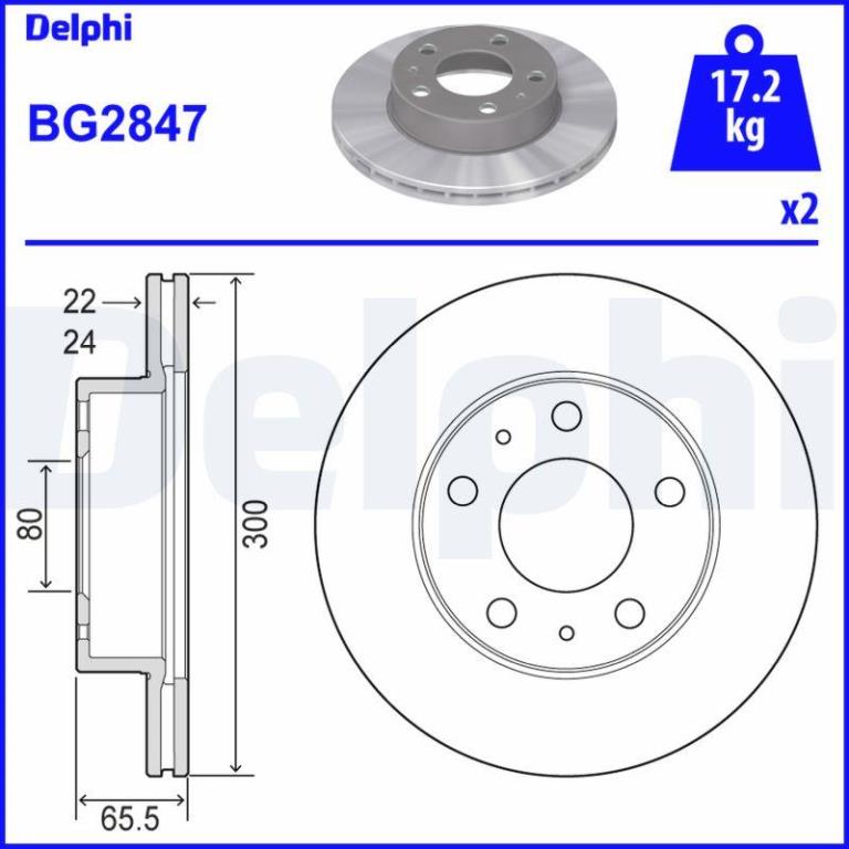 Disques de frein DELPHI BG2847
