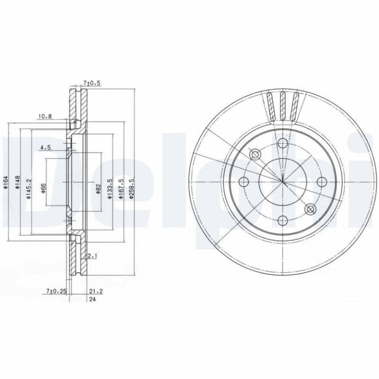 Disques de frein DELPHI BG2871