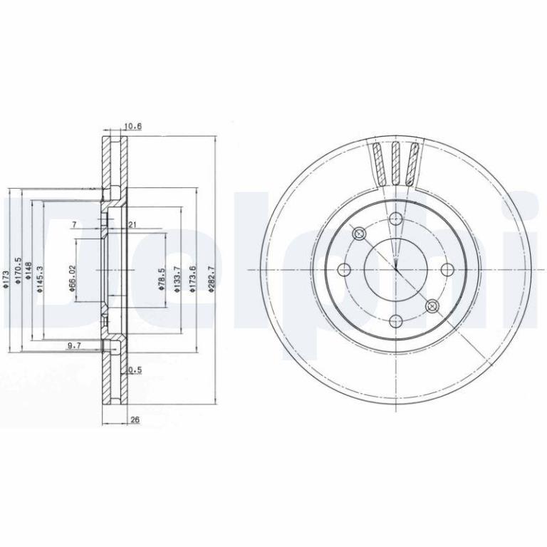 Disques de frein DELPHI ref. BG2872