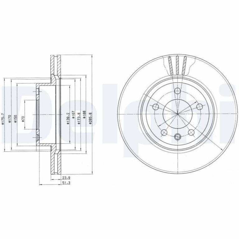 Disques de frein DELPHI BG2908